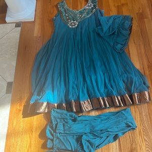 Turquoise Suit w/ Dupatta and Pyjami